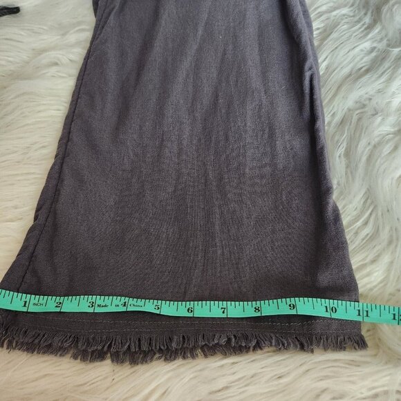 Caslon Linen Pants Womans Sz Small Pockets Pull On Drawstring Gray Wide Leg - Picture 9 of 14